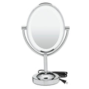 Conair oval front view showing polished chrome finish and clear reflection benefit