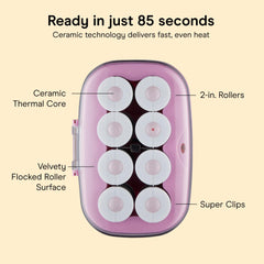 Conair rollers in heating base with ready indicator for quick styling start