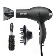 Conair front view showing sleek black body and controls for professional styling