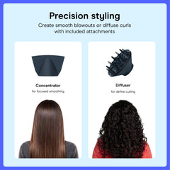 Conair SmoothWrap with diffuser attached demonstrating gentle curl-enhancing drying