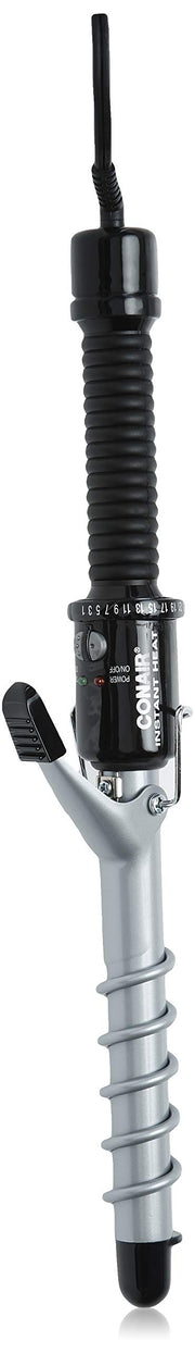 Conair 3/4-inch spiral curling iron front view showing barrel and cool tip for easy styling