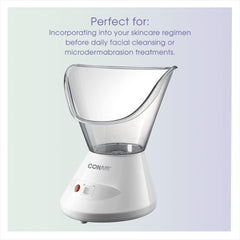 Conair True Glow reservoir close-up showing fill area and distilled water recommendation