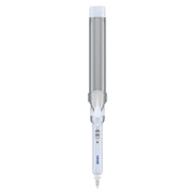 Conair front view of XL barrel curling iron showing sleek design and fast styling benefits