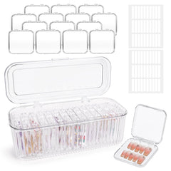 CONBOLA front view of clear nail cases showing organized sets and quick selection