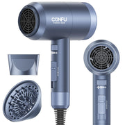 CONFU front view showing compact body and ergonomic handle, easy travel use