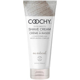Coochy front packaging showing bottle and label for gentle shave