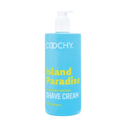 Coochy front package showing 32 oz jar and Island Paradise scent for long-lasting use