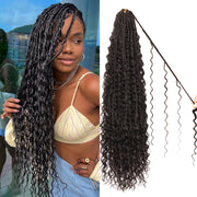 CooCooJoo front packaging showing 24-inch goddess box braids, clear product view