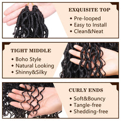 COOKOO curly ends detail highlighting boho curls and soft movement benefit