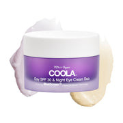 COOLA eye cream duo front packaging showing both day and night jars protecting eyes