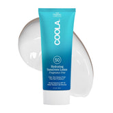 COOLA front packaging showing clean SPF 50 bottle and clear labeling benefit