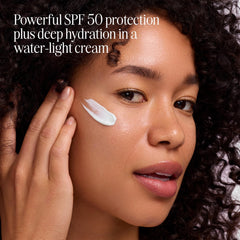 COOLA texture close-up displaying lightweight water-cream and hydration benefit