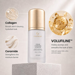 Coowest texture close-up drop highlighting smooth hydrating finish
