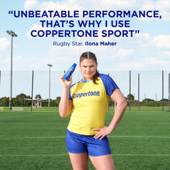 Coppertone SPORT continuous sprayer detail for even, easy application