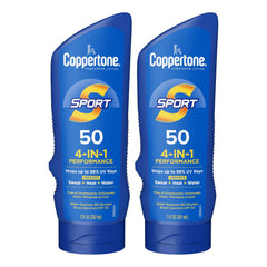 Coppertone SPORT front packaging showing SPF 50 and benefits