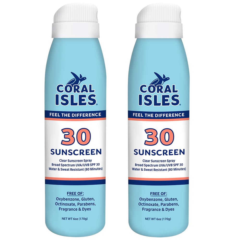 Coral Isles front packaging showing clear reef-safe SPF information and benefit