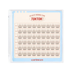 CORINGCO Toktok Hara Light close-up of pre-glued lash cluster showcasing fine fibers and natural blend