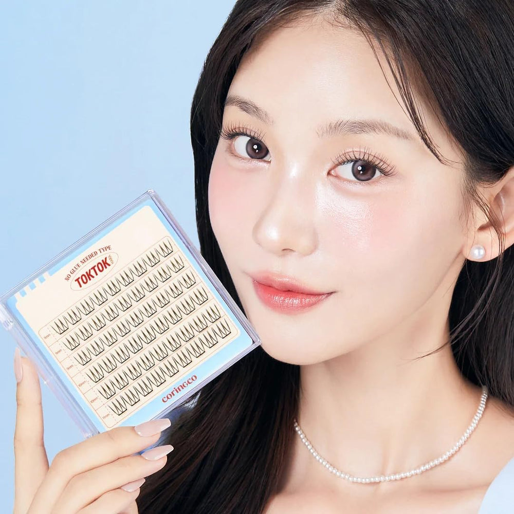 CORINGCO Toktok Hara Light front packaging showing reusable lash clusters for fast application