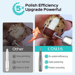 COSLUS close-up of handpiece grip highlighting ergonomic control and precision benefit
