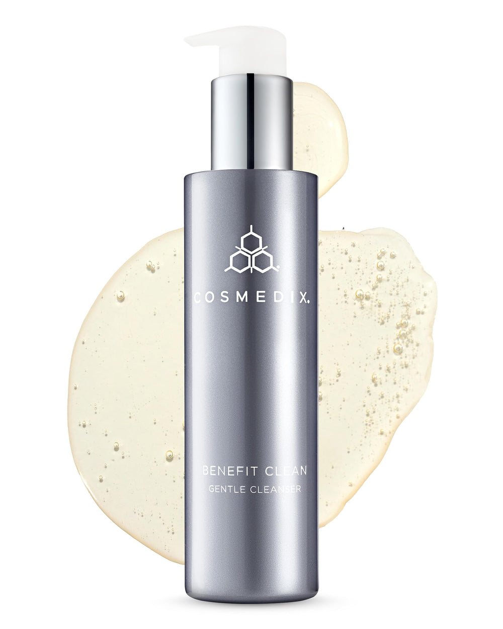 COSMEDIX front bottle shot showing clean design and easy dispensing benefit