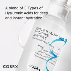 COSRX dropper releasing clear serum showcasing lightweight texture and quick absorption