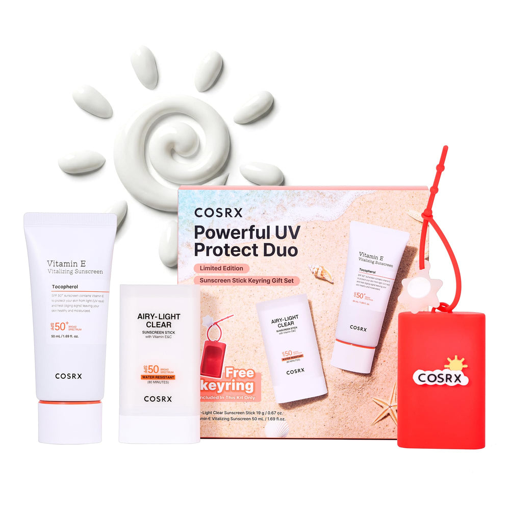 COSRX duo front packaging showing both sunscreen products for easy selection