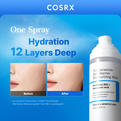 COSRX nozzle close-up demonstrating ultra-fine milky spray delivery