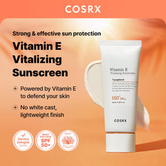 COSRX sunscreen and free keyring flatlay showing convenience for on-the-go use