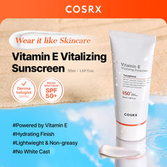 COSRX sunscreen texture on hand illustrating lightweight absorption benefit