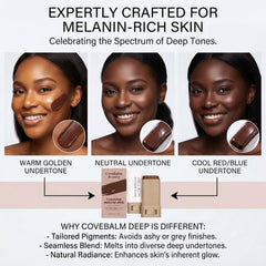 Covebalm Beauty application with fingers demonstrating quick, even coverage