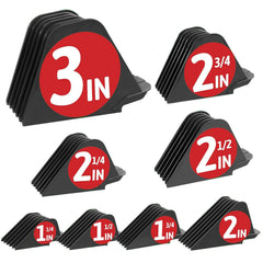 CR8GR8 front view of eight dark gray clipper guards showing benefit of full set versatility