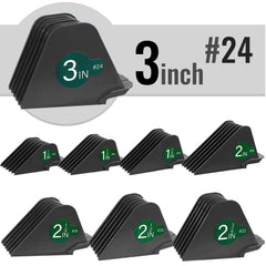 CR8GR8 guards lined up by length to visualize precise cutting options and easy selection