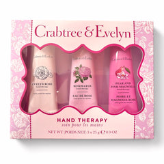 Crabtree & Evelyn boxed trio showing tubes and moisturizing benefit
