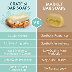 Crate 61 Organics ingredient flatlay with oils and clays showing clean plant-based formulation