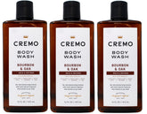 Cremo bottle front packaging shows scent and size, conveys premium appeal