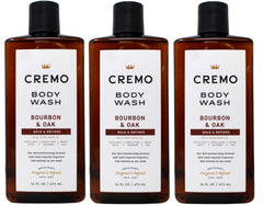 Cremo bottle front packaging shows scent and size, conveys premium appeal