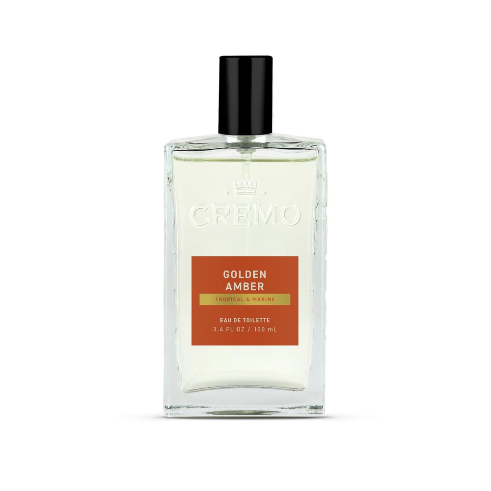 Cremo Golden Amber front view showing bottle and label for confident daily scent