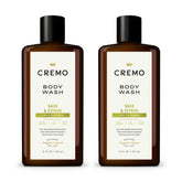 Cremo front packaging showing sage and citrus scent and two bottles for value