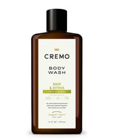 Cremo sage & citrus front packaging showing bottle and label benefits