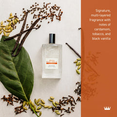 Cremo bottle side label detail highlighting layered scent information benefit