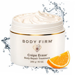 Crepe Erase front jar showing label and 10 oz size for clear product identification and benefit
