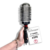 Cricket Technique thermal brush front view showing barrel and handle, for faster styling