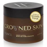 Crowned Skin Prince front tub view showing packaging and compact size benefit