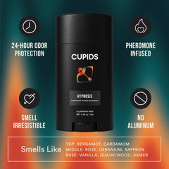 Cupids Hypnosis stick angled to reveal smooth applicator and easy glide