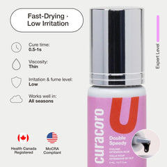 CURACORO being applied by a lash tech to speed up appointments