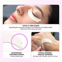 CURACORO pad applied under eye during professional lash service
