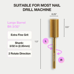 CURACORO image of 3/32" shank detail ensuring universal drill fit benefit