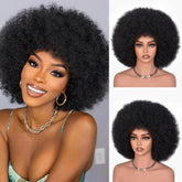 CURLCRAZY front view showing full 70s afro volume and confidence