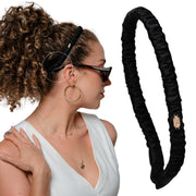 Curlfriend Collective Onyx front view showing elegant black silk and smooth finish