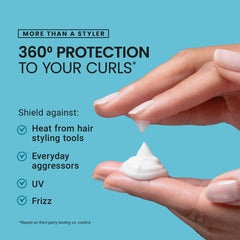 CURLSMITH cream applied to damp curls showing enhanced definition